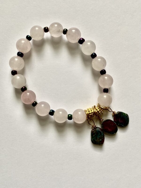 Rose Quartz w/Ruby in Zoizite drop beads