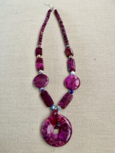 13.5-15.5" Gemstone Necklace. Silver lobster clasp and extender.